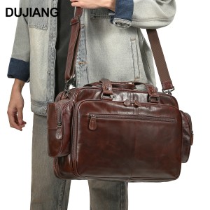 Genuine leather multi-functional travel shoulder bag