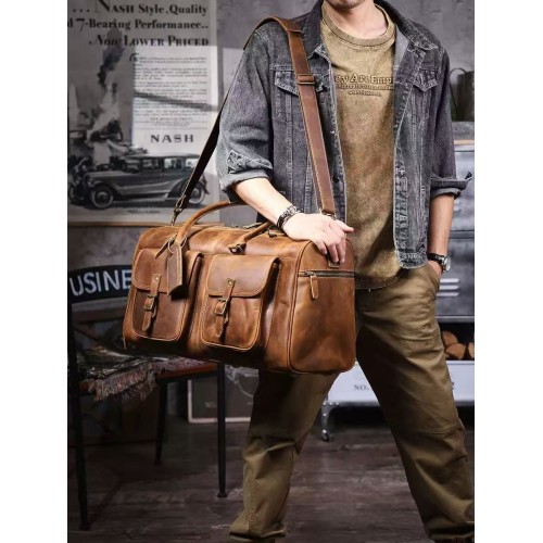 Genuine leather travel multifunctional bag